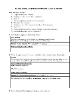 paragraph writing outline examples
