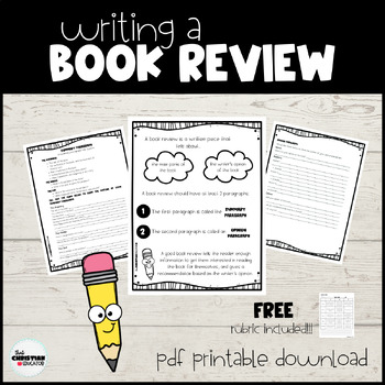 Preview of Writing a Book Review, FREE Rubric Included!! | Writing Worksheets