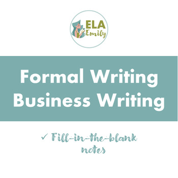 Preview of Writing a Business or Formal Letter Student Notes