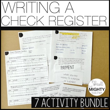 Preview of Writing a Check Register Bundle - digital & print