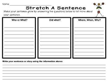 Sentences- Writing a Complete Sentence Graphic Organizer | TpT