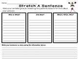 Sentences- Writing a Complete Sentence Graphic Organizer
