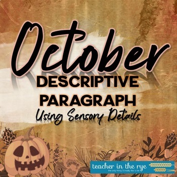 Preview of Writing a Descriptive Paragraph Planner October Theme w/Sensory Language