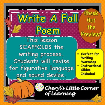 Preview of Writing a Fall Poem with Imagery Fall Word Cards