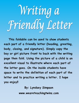 Writing a Friendly Letter by Lyndsey Simpson | Teachers Pay Teachers