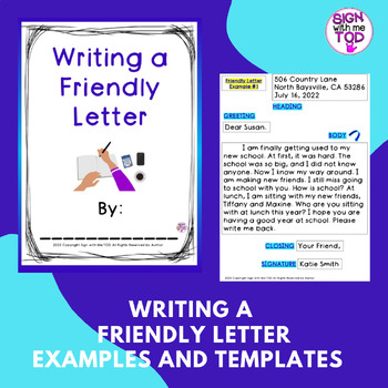 Preview of Writing a Friendly Letter - Example and Template