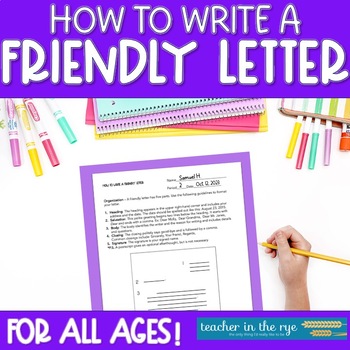 Writing a Friendly Letter -- Template for Personal Letters ...