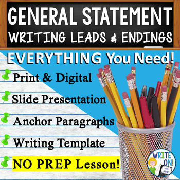 Preview of Writing Leads - General Statement & Details -  Writing Hook Leads & Endings