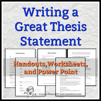 Preview of Thesis Statements: Writing a Great Thesis