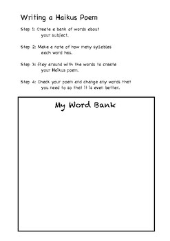 Writing a Haikus Poem by Jen Kolver | Teachers Pay Teachers