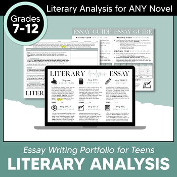 Preview of Literary Analysis Essay Unit Grades 6-12 EDITABLE (Print & Digital)