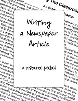 Preview of Writing a Newspaper Article Packet