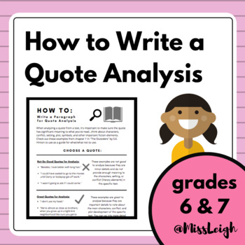 Preview of Writing a Paragraph: Quote Analysis (Use With Any Text)