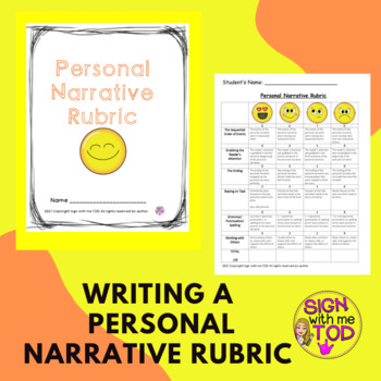 Preview of Writing a Personal Narrative Rubric