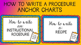 Writing a Procedure -- instructional and recipe {Posters, 