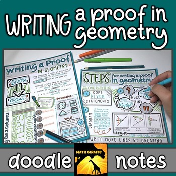 Preview of Writing a Proof - Doodle Notes | Intro to Geometry Proofs Step by Step Guide