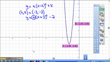 Preview of Writing a Quadratic Equation Vertex Form given Graph