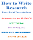 Writing a RESEARCH paper PowerPoint presentation BUNDLE