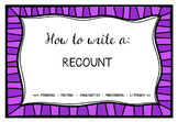 Writing a Recount {Posters, Labels and Rubric}