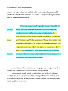 how to start a body paragraph in a research paper