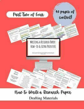 Preview of Writing a Research Paper: Full Semester Drafting Materials  Guide w/ Examples