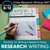Writing a Research Paper Unit Project & Portfolio: Grades 8-12 EDITABLE