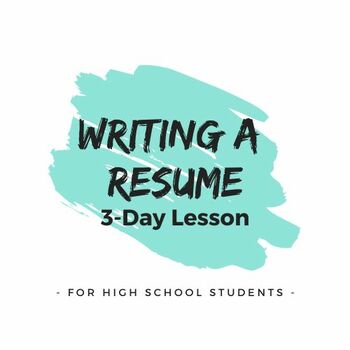 Preview of Writing a Resume (3-Day Lesson)