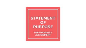Preview of Writing a Statement of Purpose