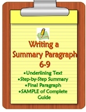 Writing a Summary Paragraph All Subjects 6-9