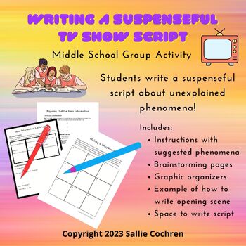 Preview of Writing a Suspenseful TV Show Script (Middle School Group Activity)