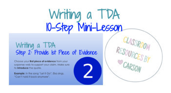 Preview of Writing a Text-Dependent-Analysis Mini-Lesson and Printables