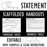 Writing a Thesis Statement: Scaffolded Organizers Perfect 