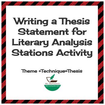 Preview of Writing a Thesis Statement for Literary Analysis  Station Activity (ONE WORK)