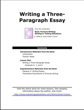 write a three paragraph essay