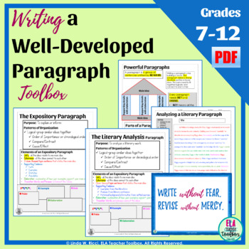 Preview of Evidence and Elaboration Graphic Organizers for Literary Paragraphs