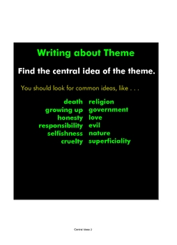 Preview of Writing about Literary Theme: A Smart Notebook Presentation
