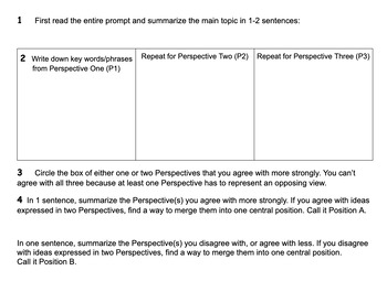 Preview of Writing an ACT Essay Graphic Organizer