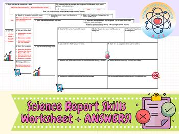 Writing an Aim Worksheet & Answers by ACE Science Resources | TpT