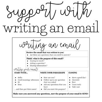 Preview of Writing an Email: How To Visual Support