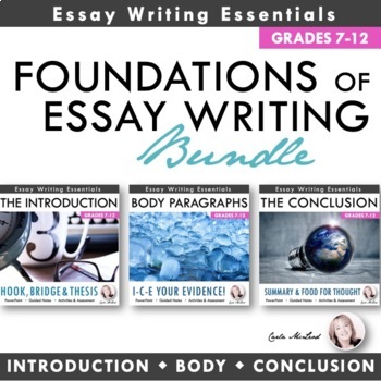 Preview of Essay Writing Foundations - Writing an Introduction, Body Paragraph & Conclusion