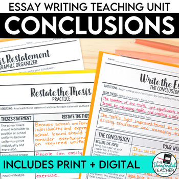 Preview of Writing an Essay Conclusion - Essay Writing Unit - PRINT & DIGITAL