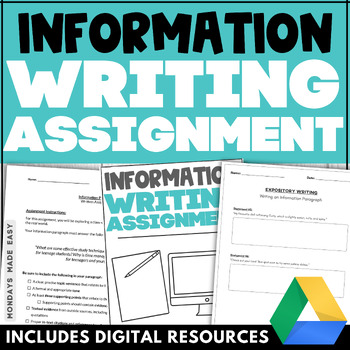 Preview of Information Paragraph - Informational Writing Graphic Organizer and Rubric OLC4O