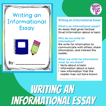 Preview of Writing an Informational Essay Graphic Organizers, Example, and Template