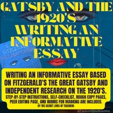 Writing an Informative essay - The Great Gatsby and the ro