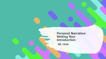 Preview of Writing an Introduction in a Personal Narrative Lesson