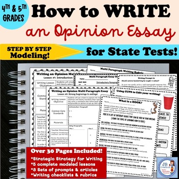 Preview of Writing an Opinion Essay for 4th and 5th Grade State Test Prep
