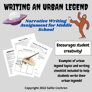 Preview of Writing an Urban Legend (Narrative Writing Assignment for Middle School)