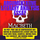 Writing an argumentative literary analysis essay on Macbeth