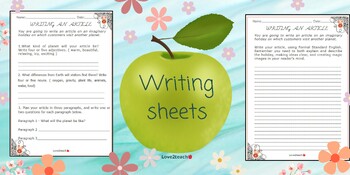 Preview of Writing an article sheet bundle, writing skills, formal register