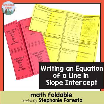 Preview of Writing an equation of a Line in Slope-Intercept Form Foldable